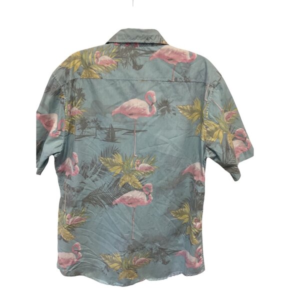 Ocean Current Mens Tropical Flamingo Short Sleeve Button-Up Shirt Size L - Picture 3 of 3